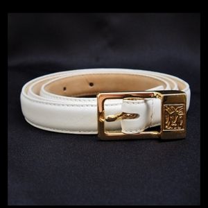 Vtg Anne Klein for Calderon Skinny Leather Belt